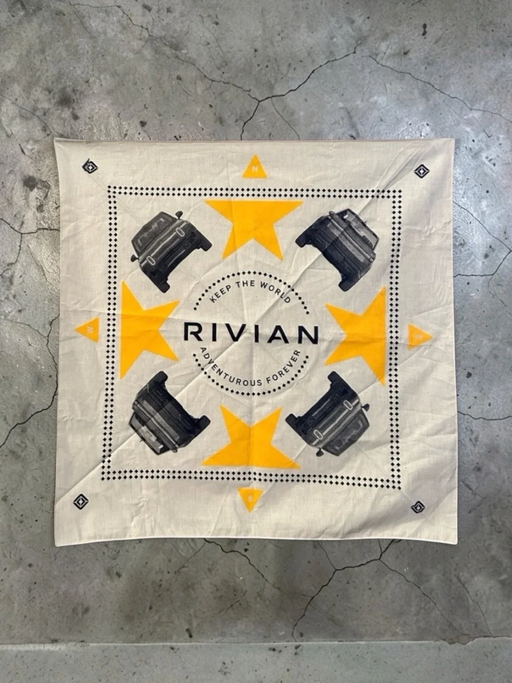 Rivian Bandana with Yellow Stars